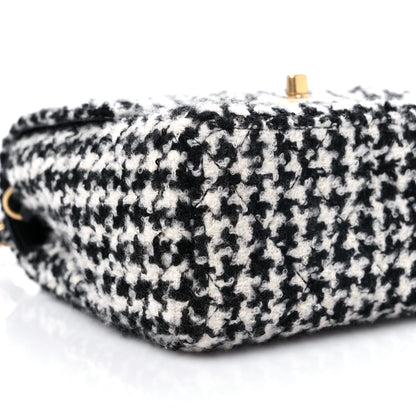 Chanel Tweed Houndstooth Mini Square Flap Black White 8 of 9