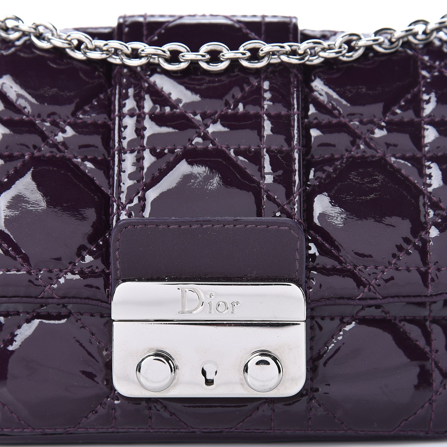 Christian Dior Patent Cannage Mini New Lock Purple 9 of 11