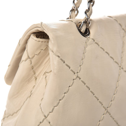 Chanel Calfskin Stitched Large Expandable Flap Bag White 13 of 19