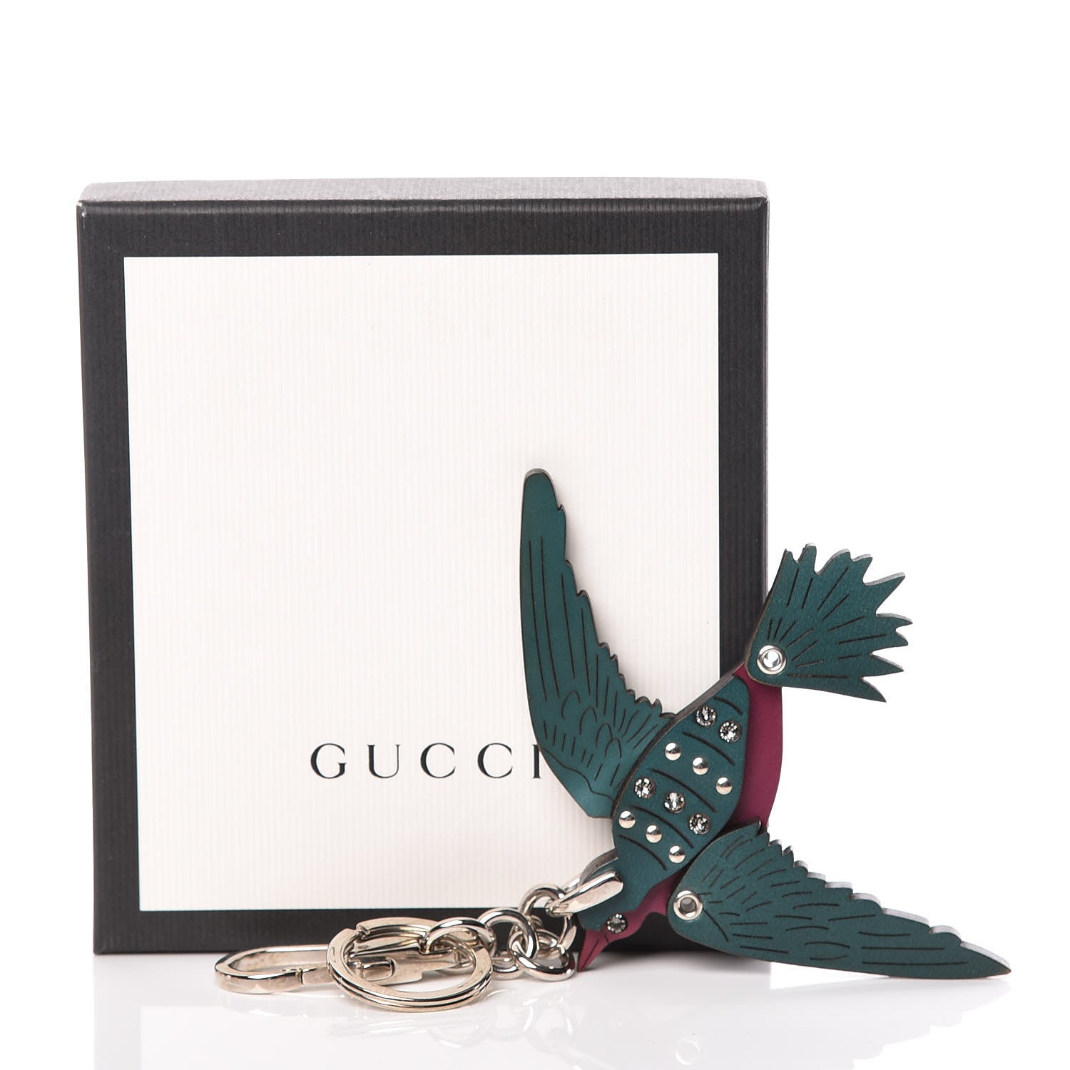 Gucci Wood Bird Key Chain Green 3 of 3
