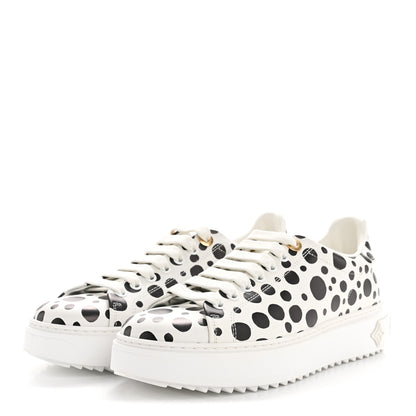Louis Vuitton LV X YK Calfskin Printed Infinity Dots Time Out Sneakers 38 White 4 of 10