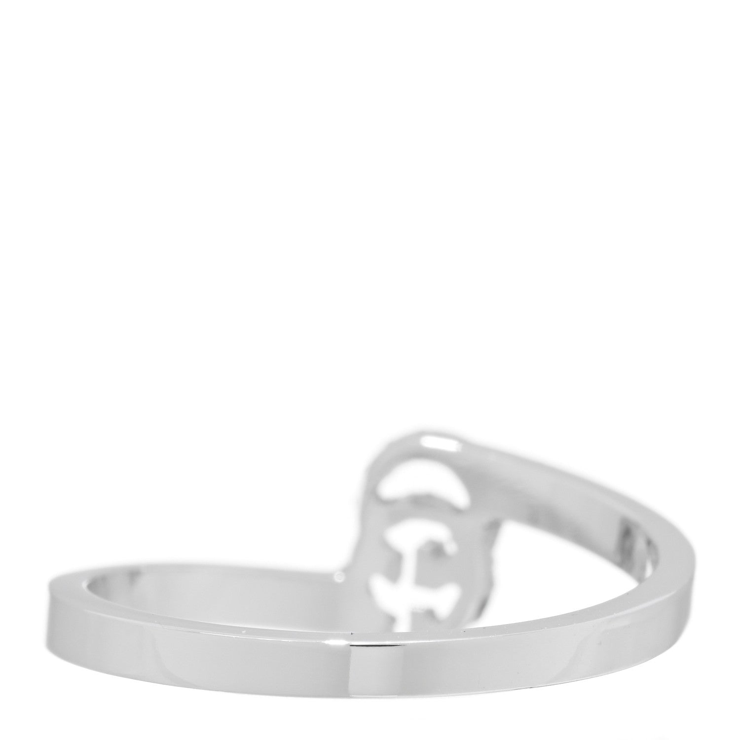 Gucci 18K White Gold Diamond Running G Ring 55 7.25 3 of 5