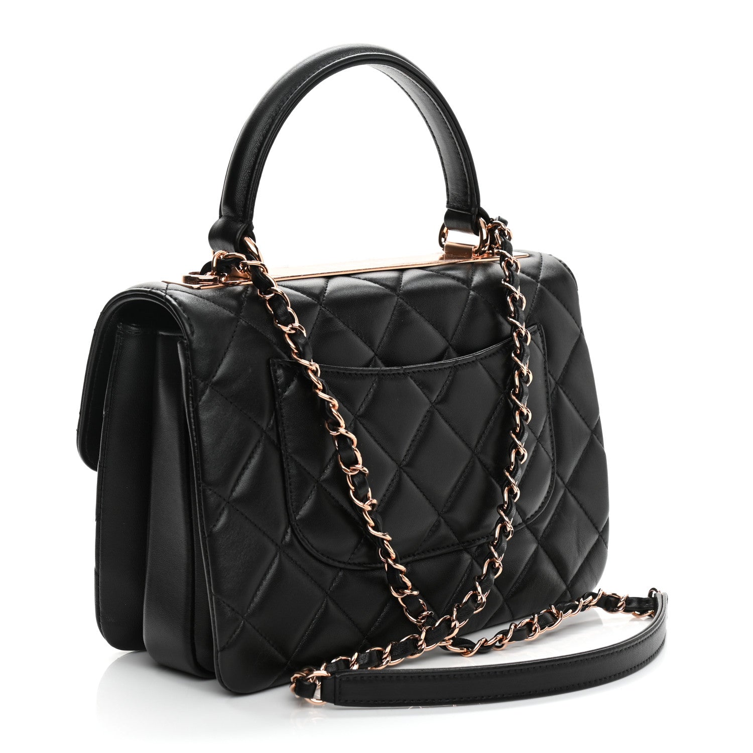Chanel Lambskin Quilted Small Trendy CC Dual Handle Flap Bag Black 3 of 11