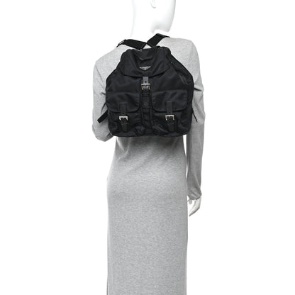 Prada Tessuto Nylon Saffiano Medium Backpack Black 2 of 10