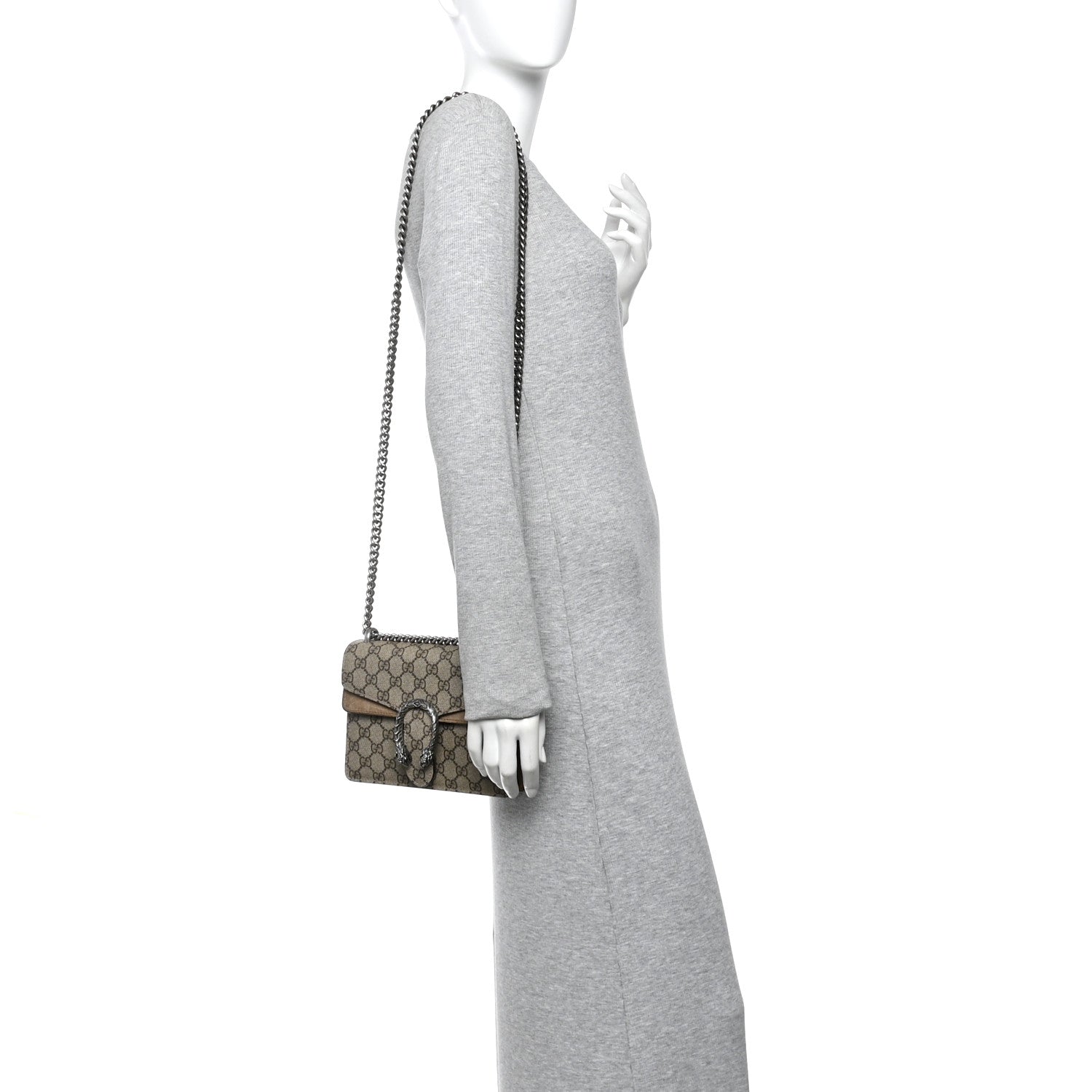 Gucci GG Supreme Monogram Mini Dionysus Shoulder Bag Taupe 2 of 11