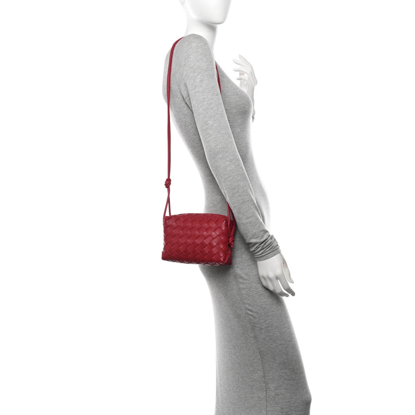 Nappa Intrecciato Mini Loop Camera Bag Apple Candy