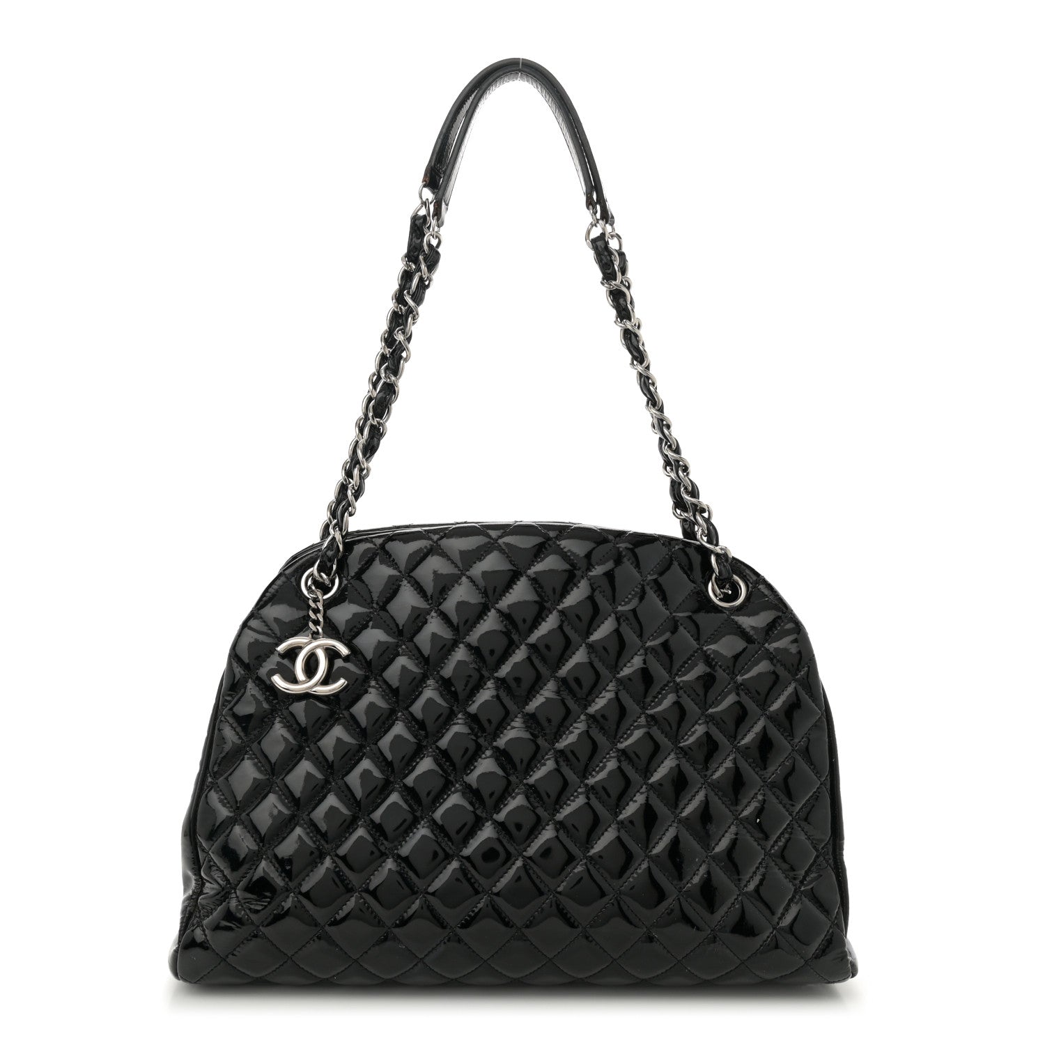 Chanel Patent Quilted Large Just Mademoiselle Bowling Bag Black 1 of 15