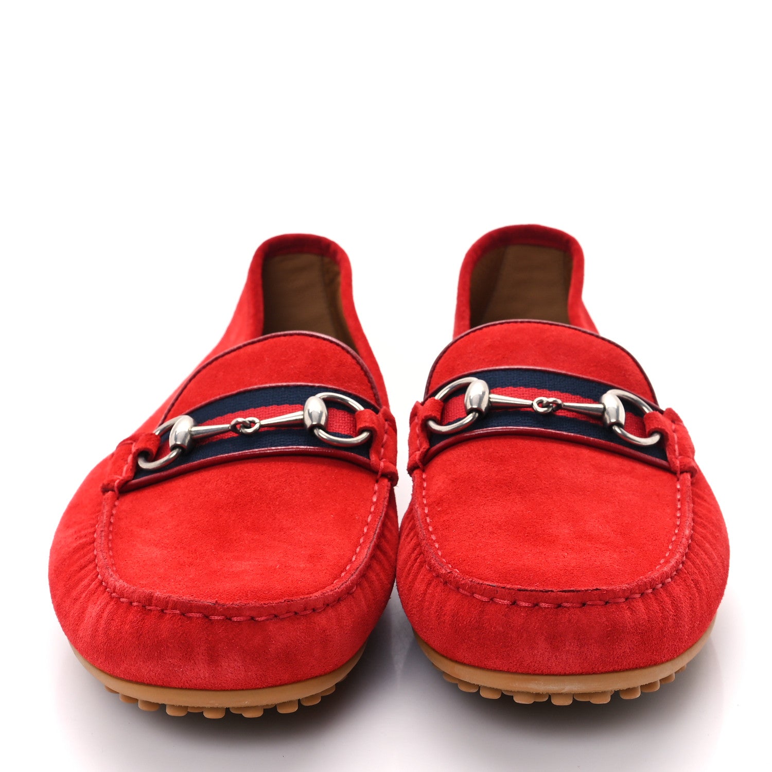 Gucci Suede Mens Horsebit Driver Loafers 11.5 Rosso 3 of 10