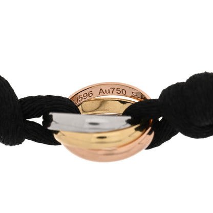 Cartier 18K Pink Yellow White Gold Trinity Adjustable Cord Bracelet Black 4 of 4