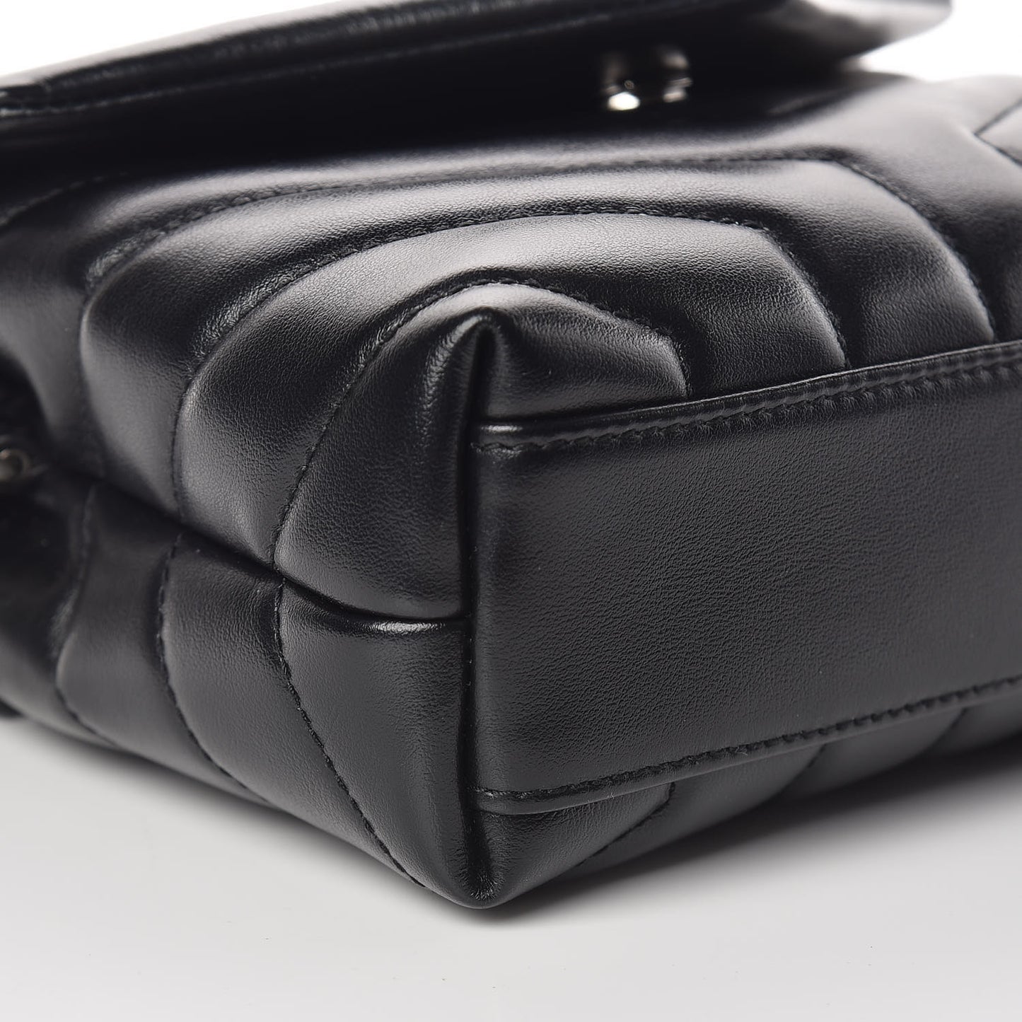 Calfskin Y Quilted Monogram Toy Loulou Crossbody Bag Black