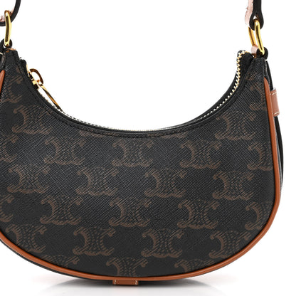 Celine Canvas Calfskin Mini Ava Triomphe Shoulder Bag Tan 7 of 10