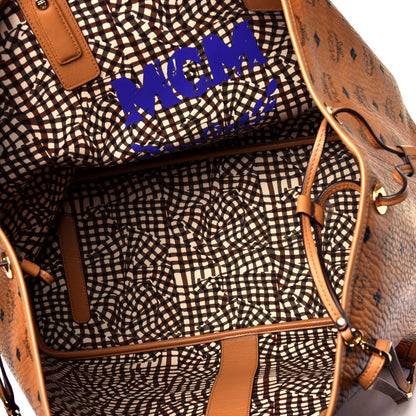 MCM Visetos Large Liz Reversible Shopper Tote Cognac 4 of 9