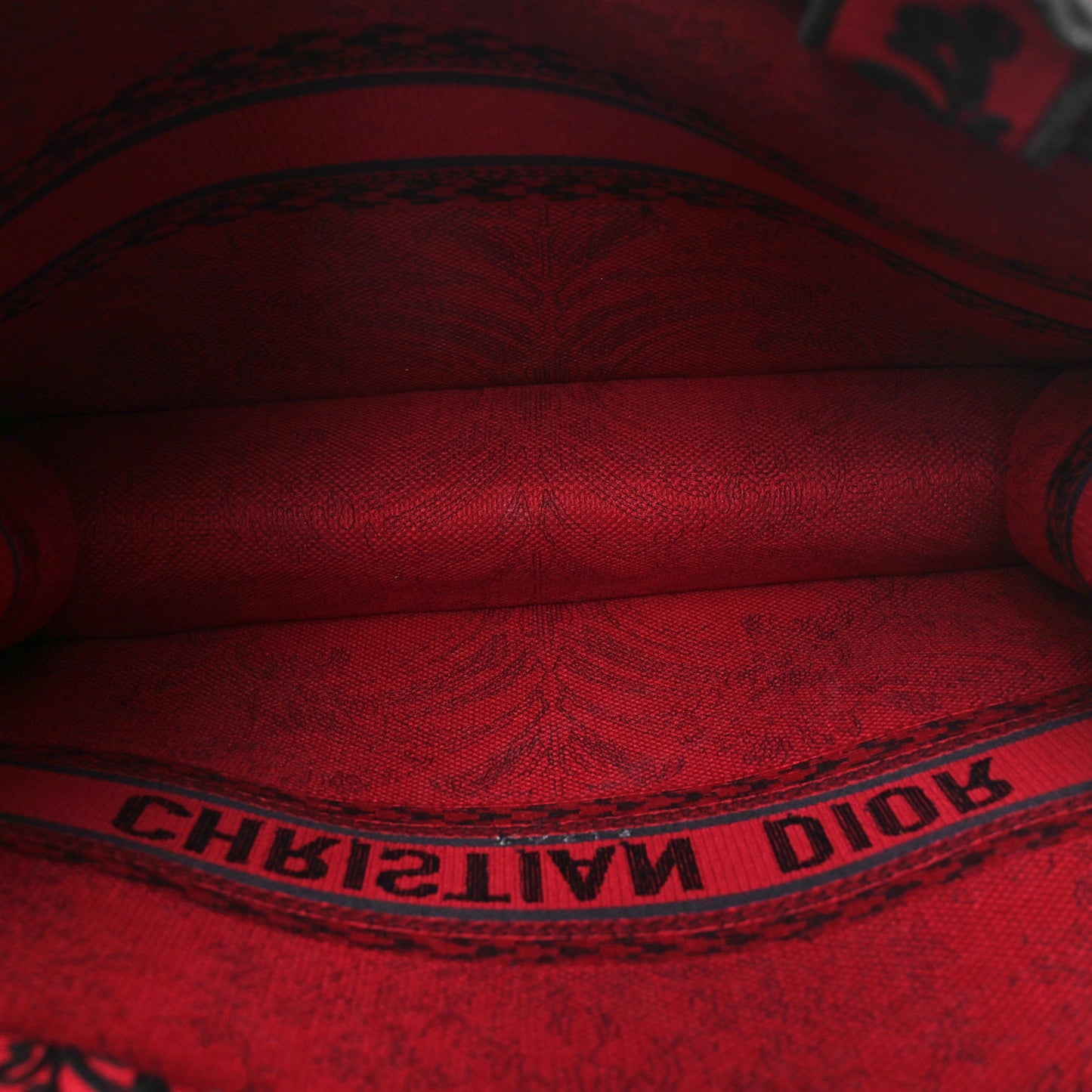 Canvas Embroidered Large Ornamental Cornely Effect Book Tote Red Black