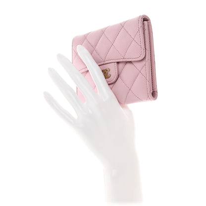 Chanel Caviar Quilted Compact Flap Wallet Pink 2 of 8