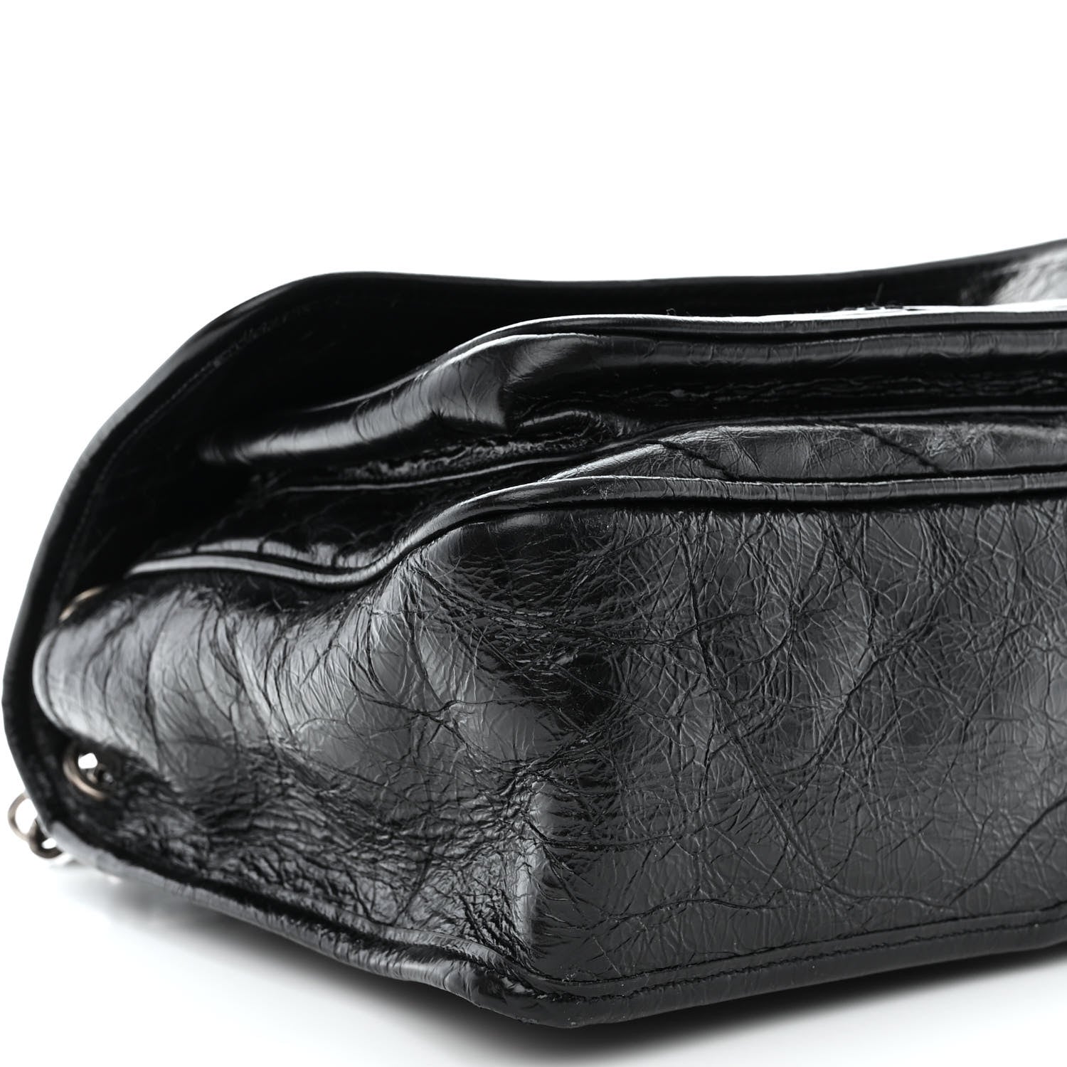 Saint Laurent Crinkled Calfskin Matelasse Monogram Medium Niki Chain Satchel Black 9 of 10