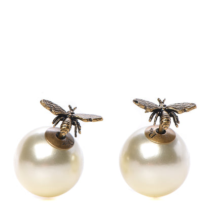 Christian Dior Pearl Tribales Bee Earrings Gold 1 of 5