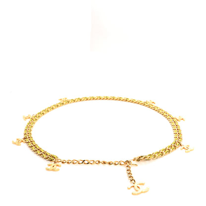 Chanel Lambskin CC Chain Belt Green Gold 1 of 7