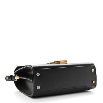 Saint Laurent Grain de Poudre Mini Classic Monogram Cassandra Top Handle Black 4 of 10