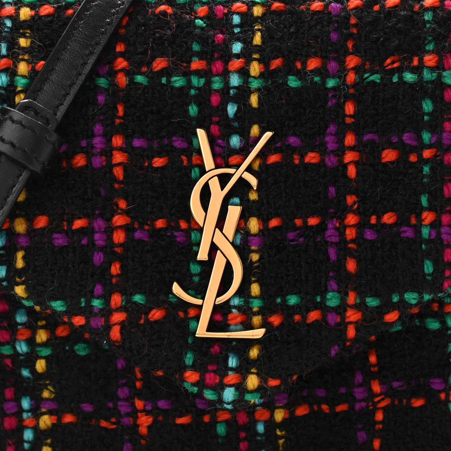 Saint Laurent Tweed Toy Loulou Shoulder Bag Black 8 of 12