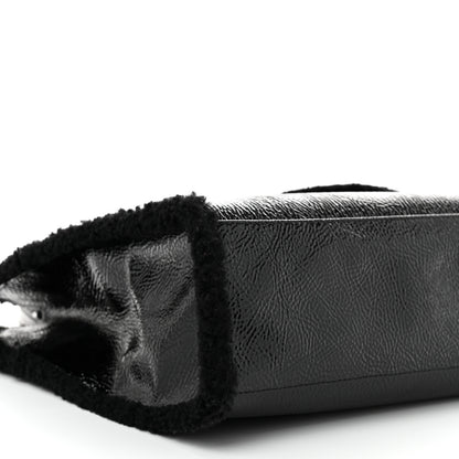 Telfar X UGG Crinkle Patent Shearling Medium Shopping Bag Black 8 of 10