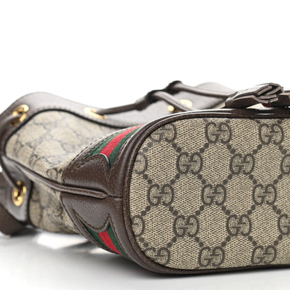 Gucci GG Supreme Monogram Web Mini Ophidia Bucket Bag Brown 9 of 10