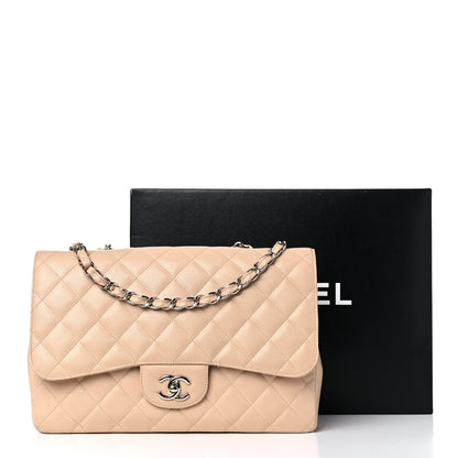 Chanel Caviar Quilted Jumbo Single Flap Beige Clair 22 of 22
