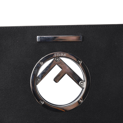 Fendi Vitello Century Velvet F is Fendi FF Small Kan I Shoulder Bag Black Tobacco 10 of 15