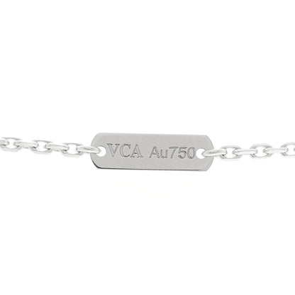 Van Cleef & Arpels 18k White Gold Chalcedony Vintage Alhambra Pendant Necklace 5 of 5