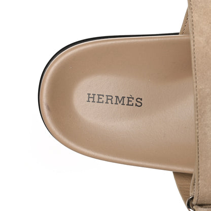 Hermes Suede Goatskin Mens Chypre Sandals 42 Beige Argile 7 of 8