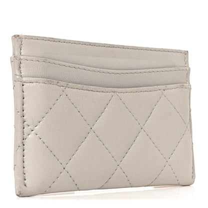 Chanel Lambskin Quilted Card Holder Grey 3 of 10