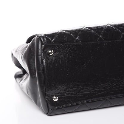 Chanel Glazed Calfskin Quilted Large CC Delivery Tote Black 6 of 10