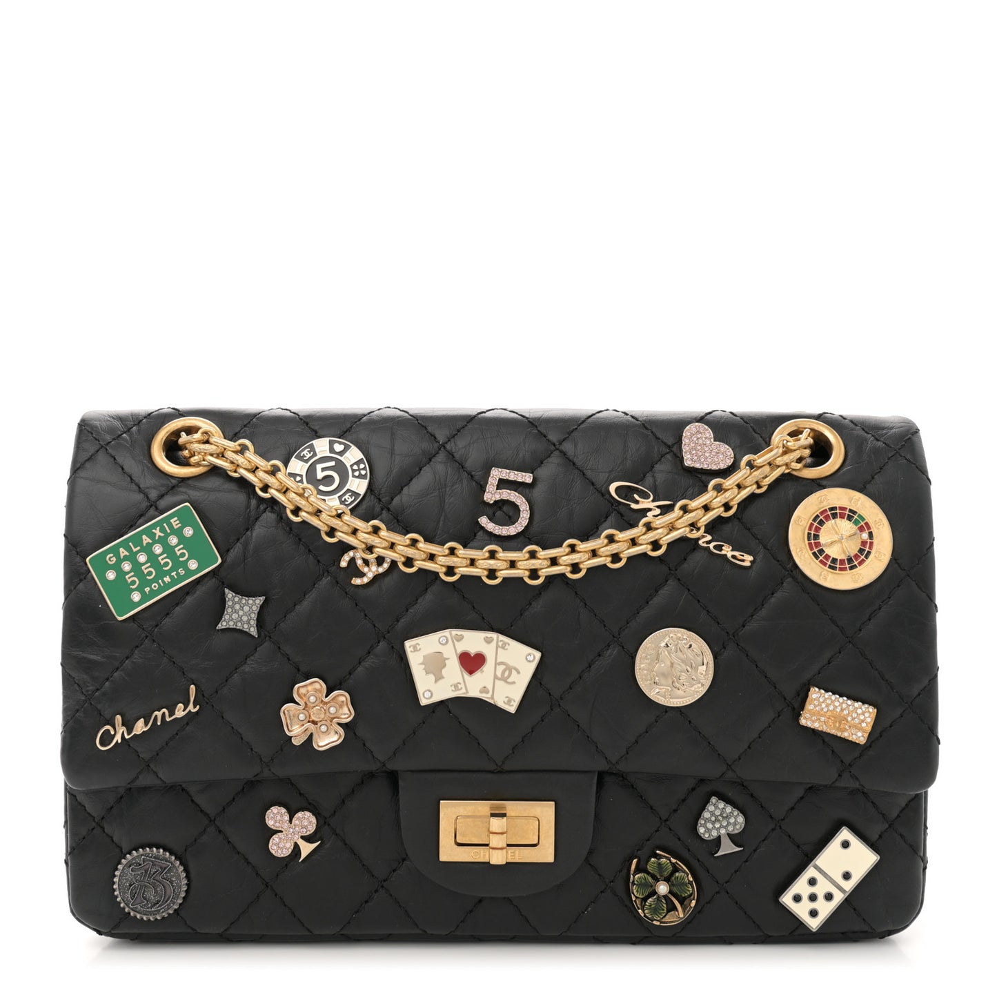 Aged Calfskin Quilted Casino 2.55 Reissue 225 Flap Black