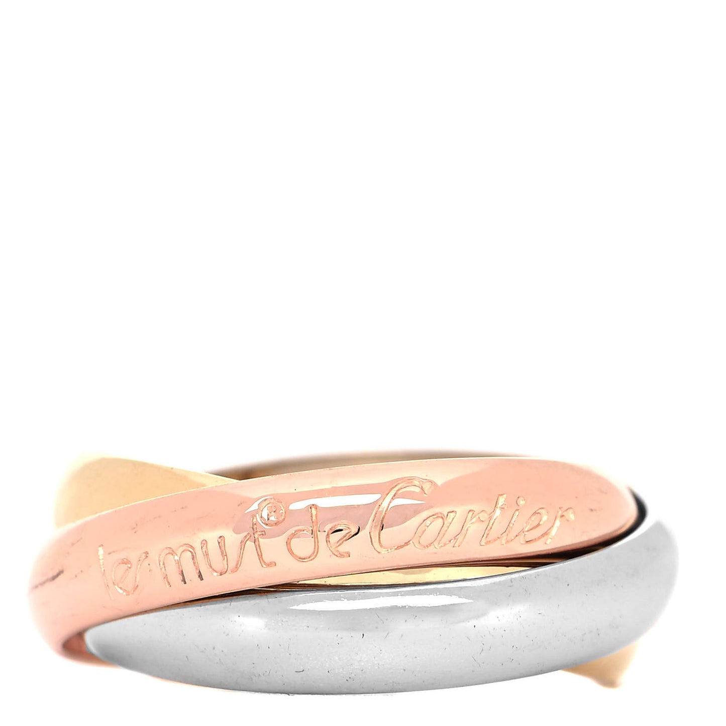 18K Pink Yellow White Gold Classic Les Must De Cartier Trinity Ring 51 5.75