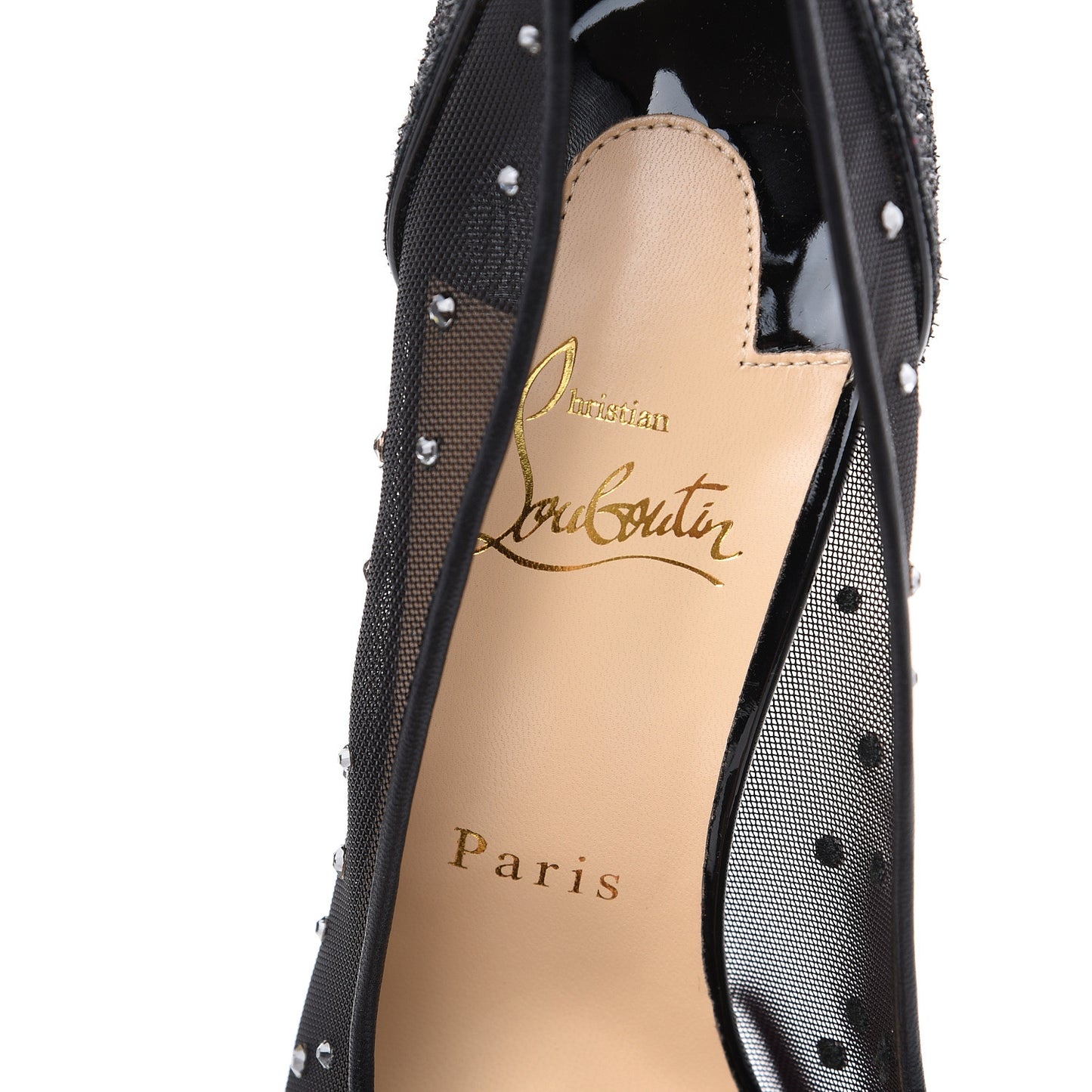 Rete Glitter Mini Specchio Strass Follies 100 Pumps 38 Black