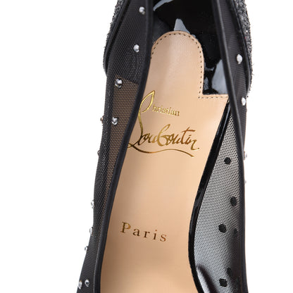 Christian Louboutin Rete Glitter Mini Specchio Strass Follies 100 Pumps 38 Black 7 of 9