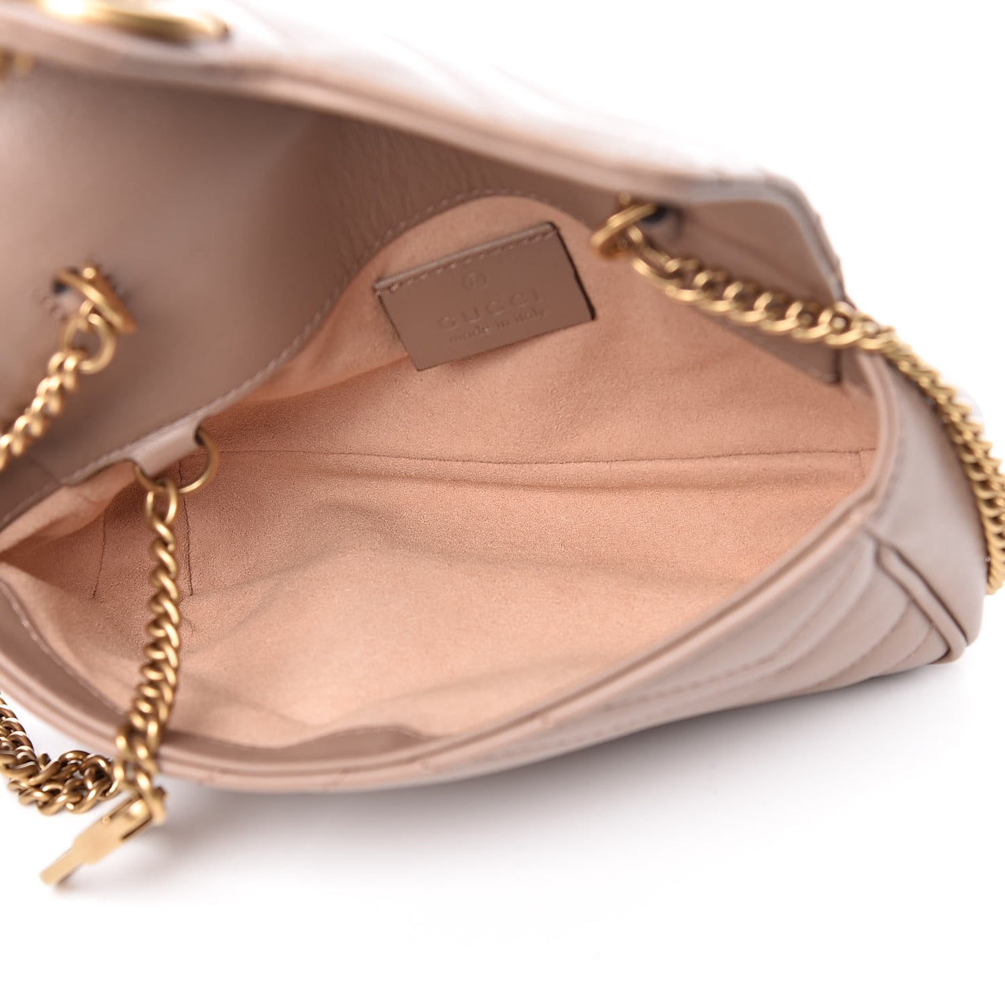 Calfskin Matelasse Super Mini GG Marmont Shoulder Bag Porcelain Rose