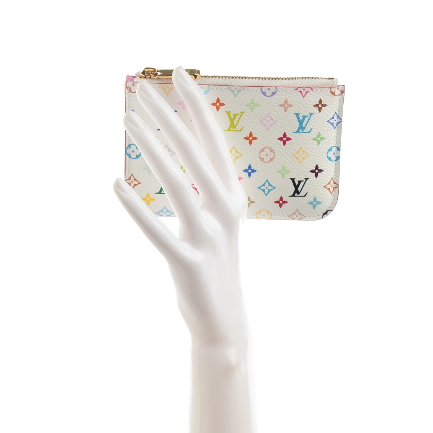 Monogram Multicolor Key Pouch White Litchi
