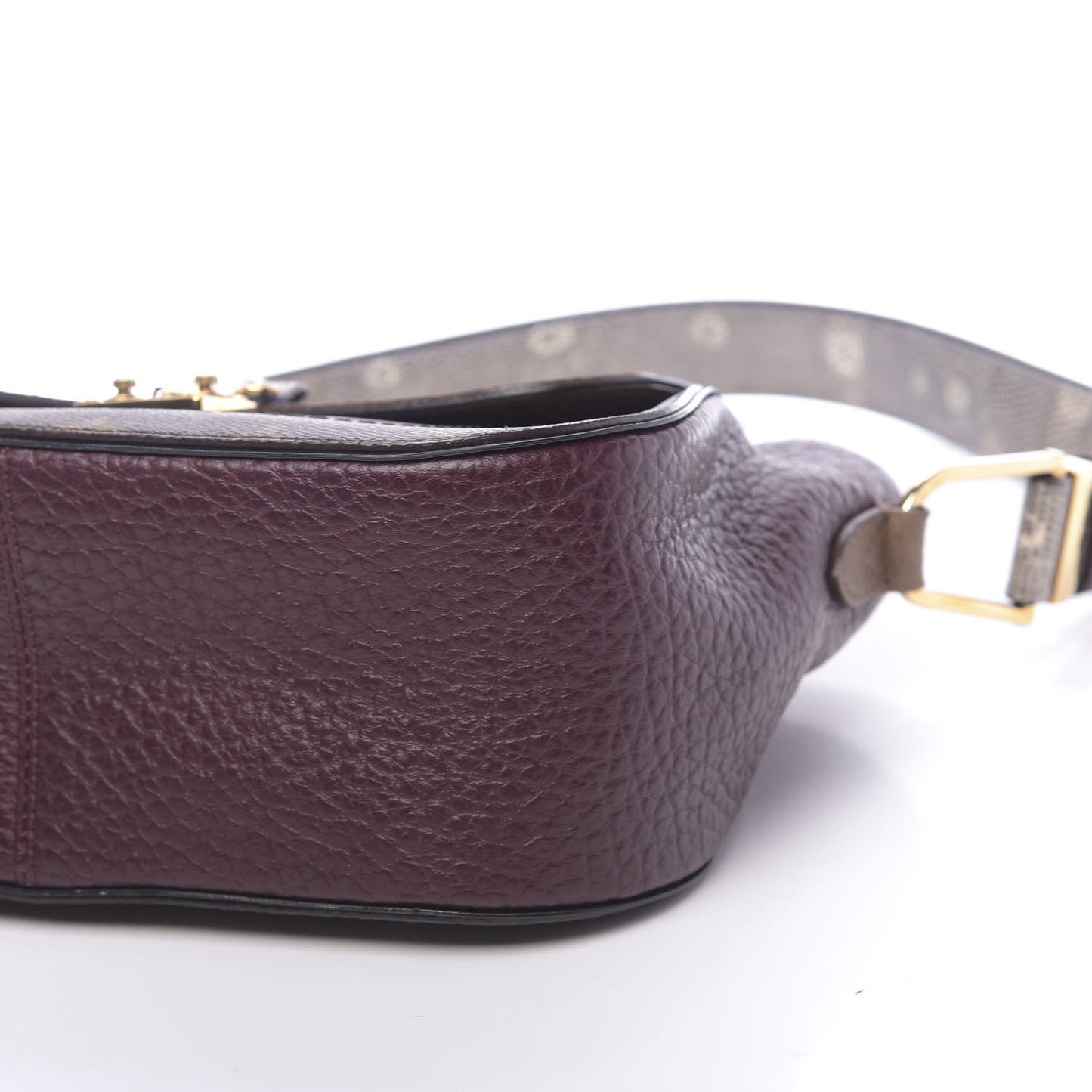Ostrich Lizard Exotique Majestueux Shoulder Bag Bordeaux