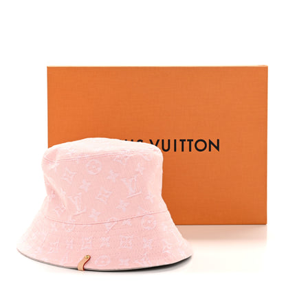 Louis Vuitton Monogram Denim Jacquard Bucket Hat S Pink 9 of 9