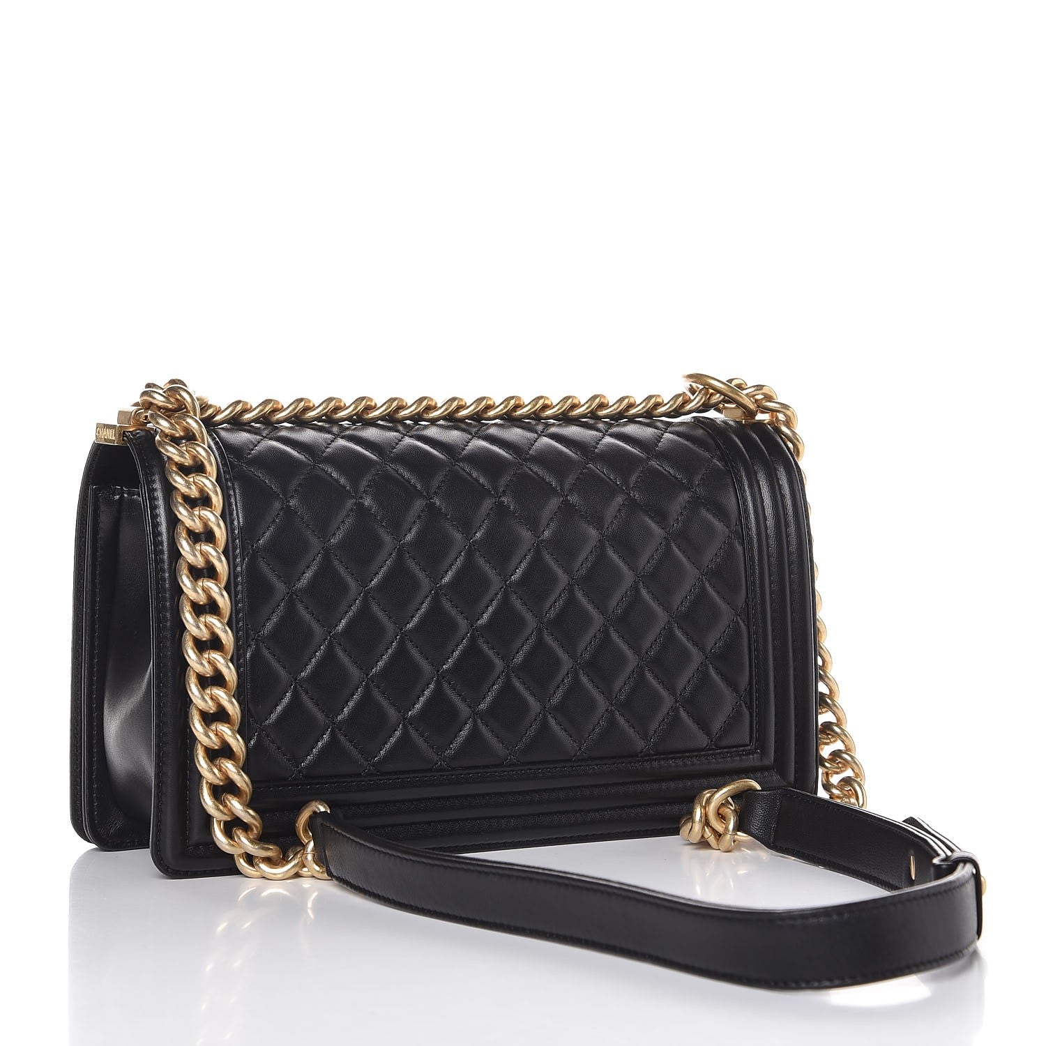 Chanel Lambskin Quilted Medium Boy Flap Black 3 of 8