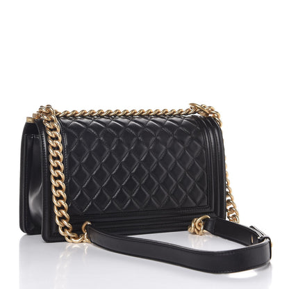 Chanel Lambskin Quilted Medium Boy Flap Black 3 of 8