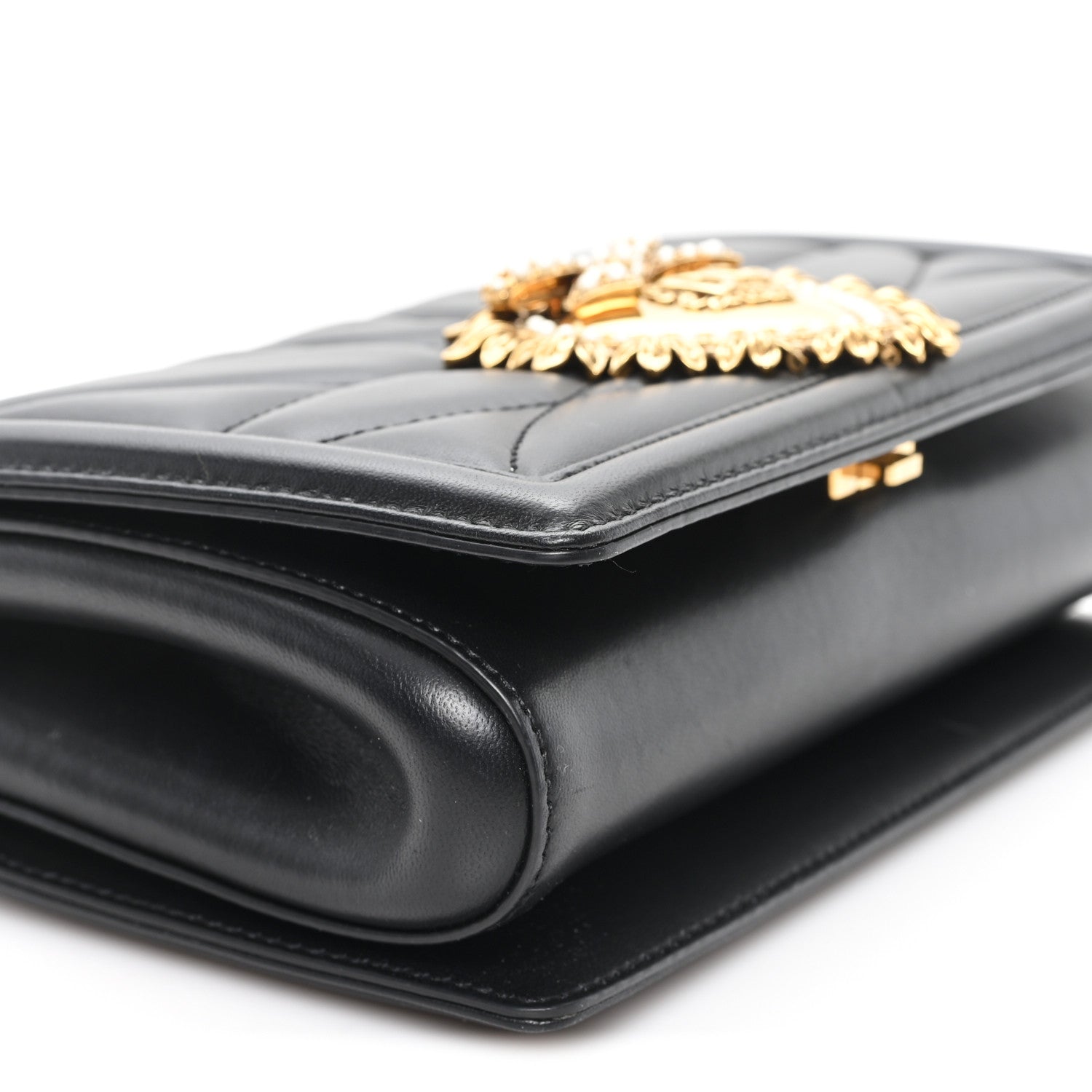 Dolce & Gabbana Calfskin Medium Devotion Crossbody Bag Black 8 of 10