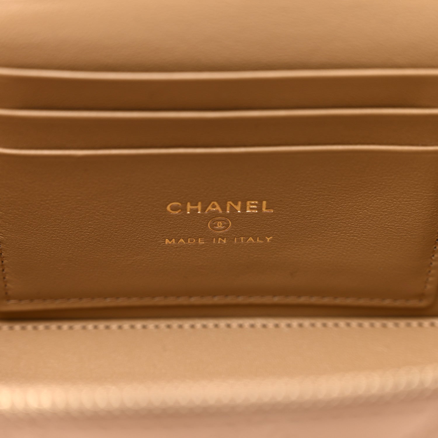 Chanel Lambskin Quilted Metal Small Top Handle Vanity Case With Chain Beige 7 of 12