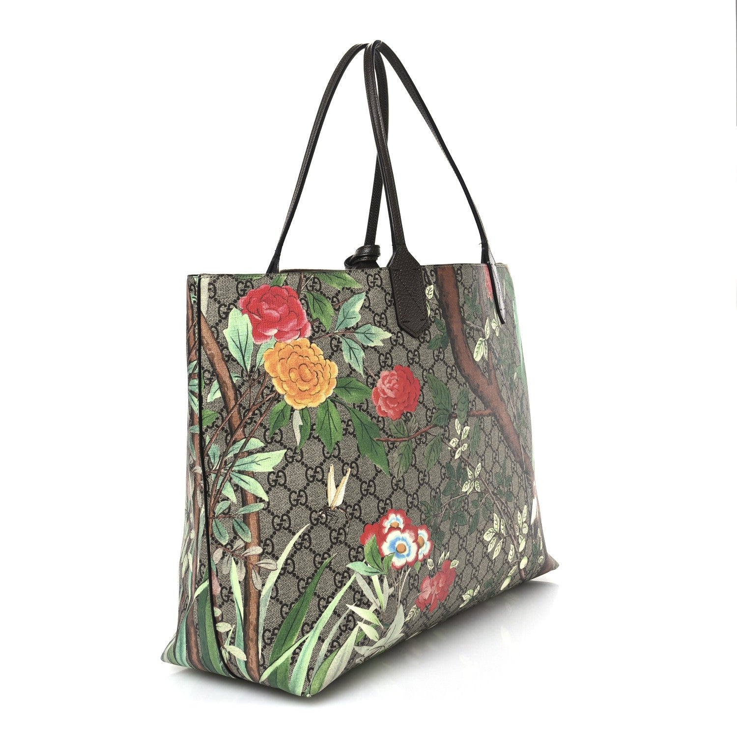 Gucci GG Supreme Monogram Tian Large Shopping Tote Beige Multicolor New Acero 3 of 12
