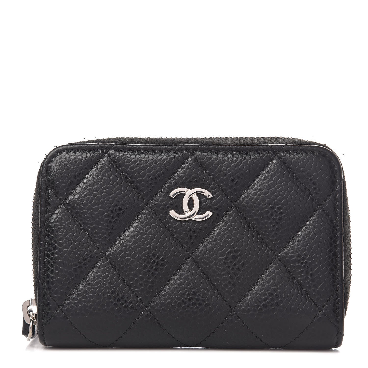 Chanel Caviar Quilted Zip Coin Purse Black 1 of 7