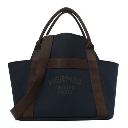 Hermes Canvas The Grooming Bag Bleu Navy Feu 1 of 10