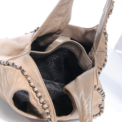 Chanel Leather Chain Hobo Beige 5 of 7