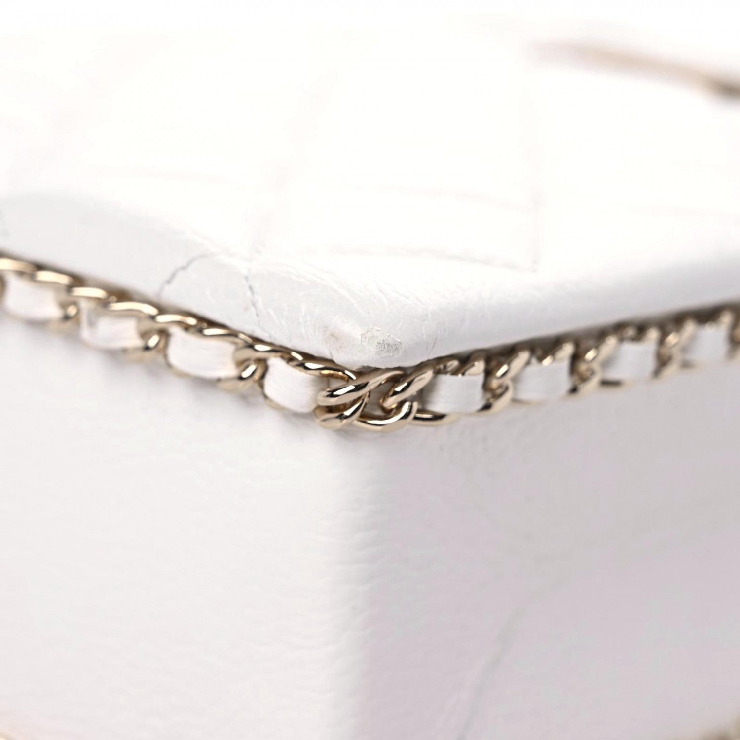 Chanel Calfskin Quilted Flat Handle Bag White 10 of 10