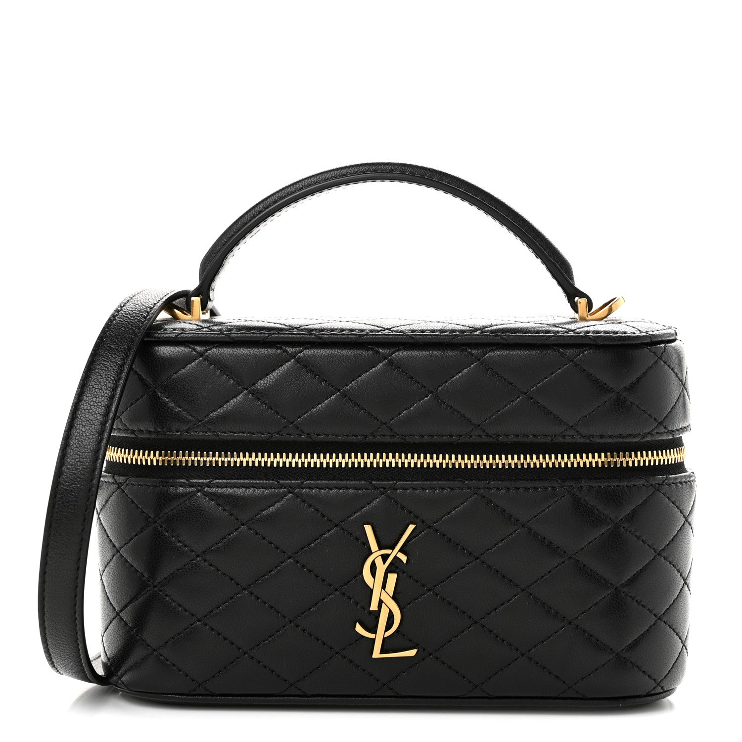 Saint Laurent Lambskin Quilted Mini Gaby Vanity Case Black 1 of 9