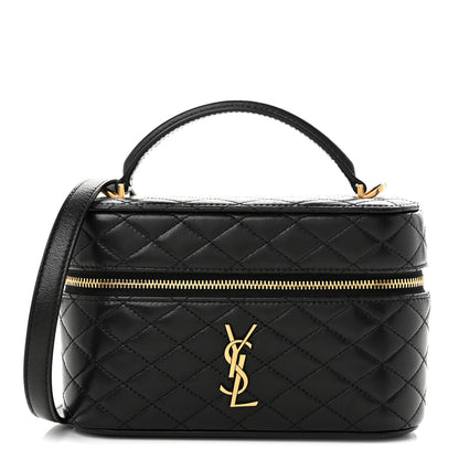 Saint Laurent Lambskin Quilted Mini Gaby Vanity Case Black 1 of 9
